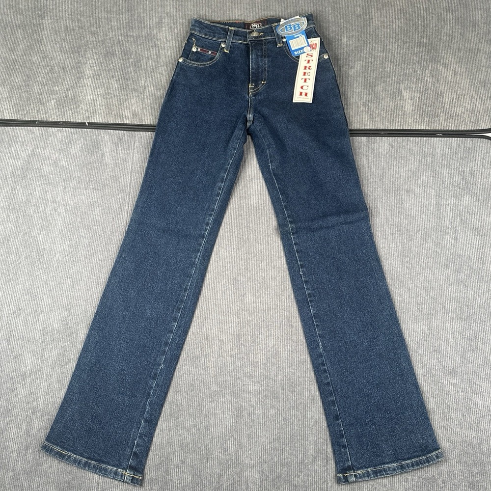 NWT Bonco Blue BB Jeans Womens 22 Flare High Rise Stretch Dark Wash Y2K